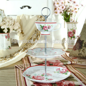 Elegant Design Fine White ceramic 3 tier cake stand                
                                    Quality Assured